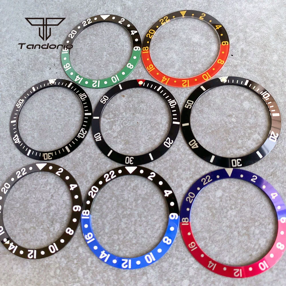 Keramik/Aluminium/Saphirmaterial, 36,5 mm x 29,2 mm, Uhrenlünette, Einsatzring, GMT-Armbanduhr, Mod-Teile, Ersatzzubehör Image