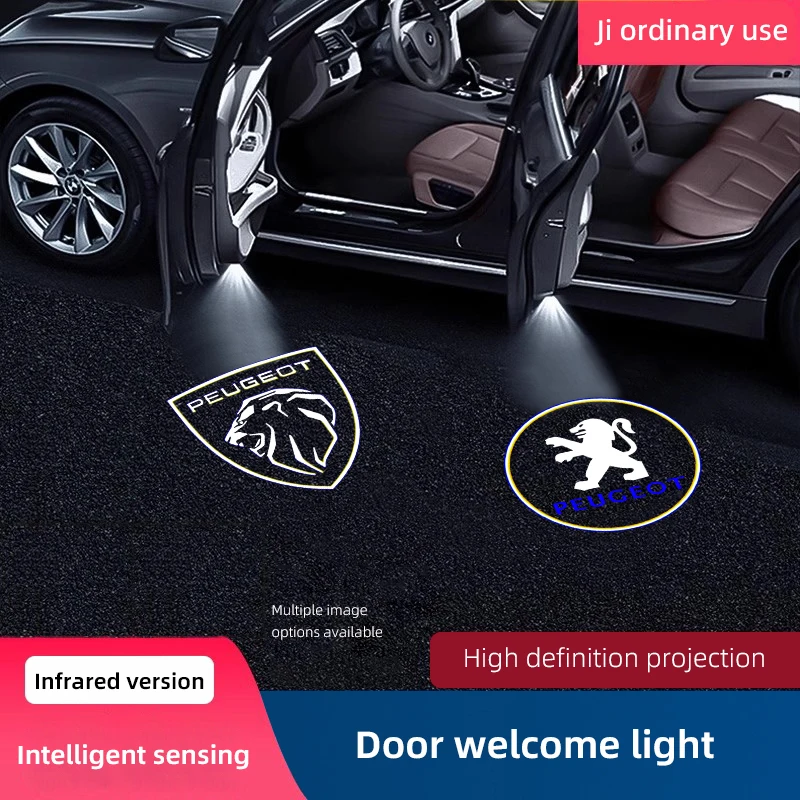 HD Ha Condotto La Luce di Benvenuto Porta Auto Proiettore Lampade Per Peugeot 407 408 RCZ 307 508 406 607 806 807 5008 307 306 207 206 308 208 3008