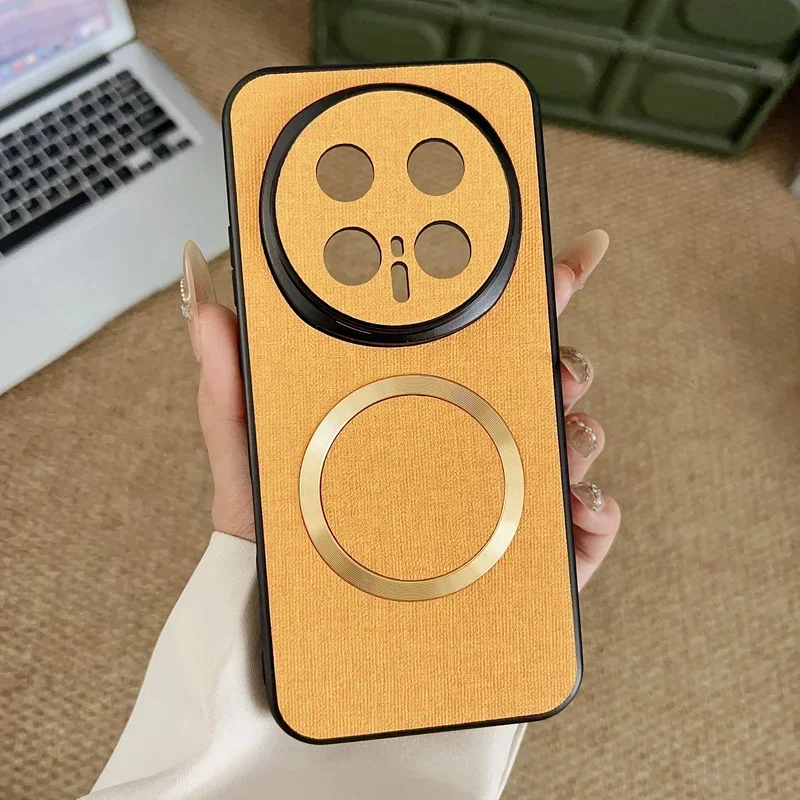 Business-Technologie, gewebtes Muster, magnetische Hülle für Honor Magic 8 Pro 7 Pro Lite, kabellose Ladekamera, schützt stoßfeste Abdeckung Image