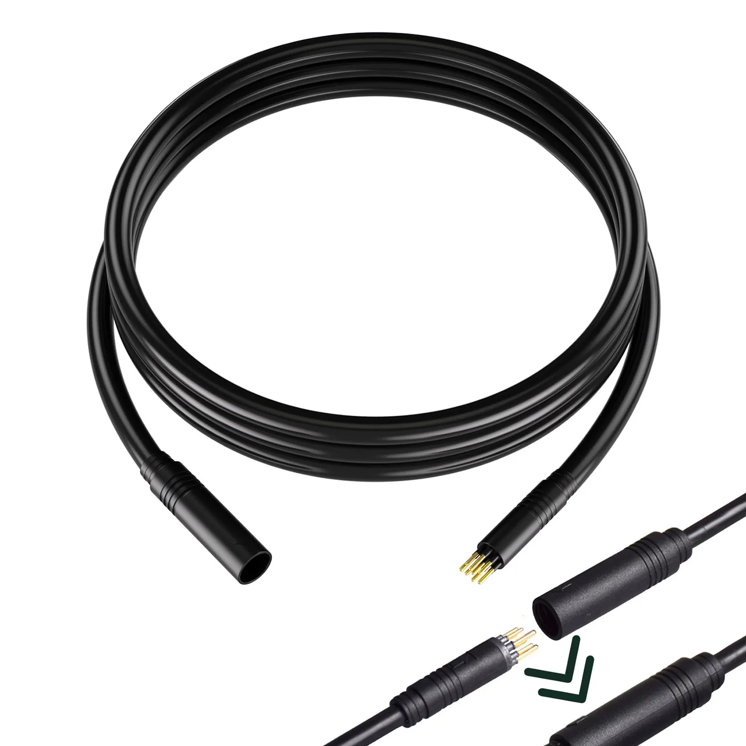 9-poliges 100-cm-Radmotor-Verlängerungskabel für Elektrofahrräder, Buchse auf Stecker, Draht, E-Bike-Zubehör Image