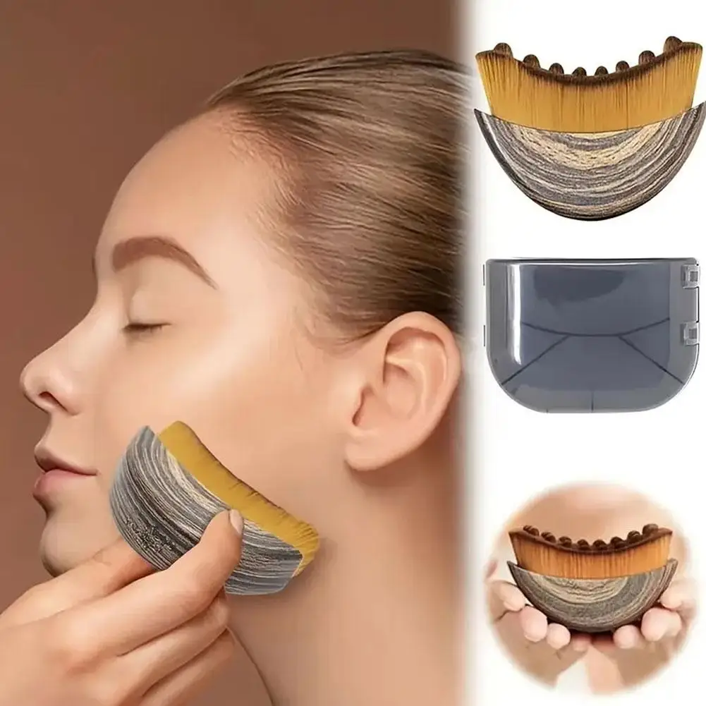 Gesichtsmassagebürste mit weichen Borsten, ergonomisches Design für sanfte Peeling, Zuhause, Spa, Selbstpflege, Ritual, inklusive Aufbewahrungsbox Image