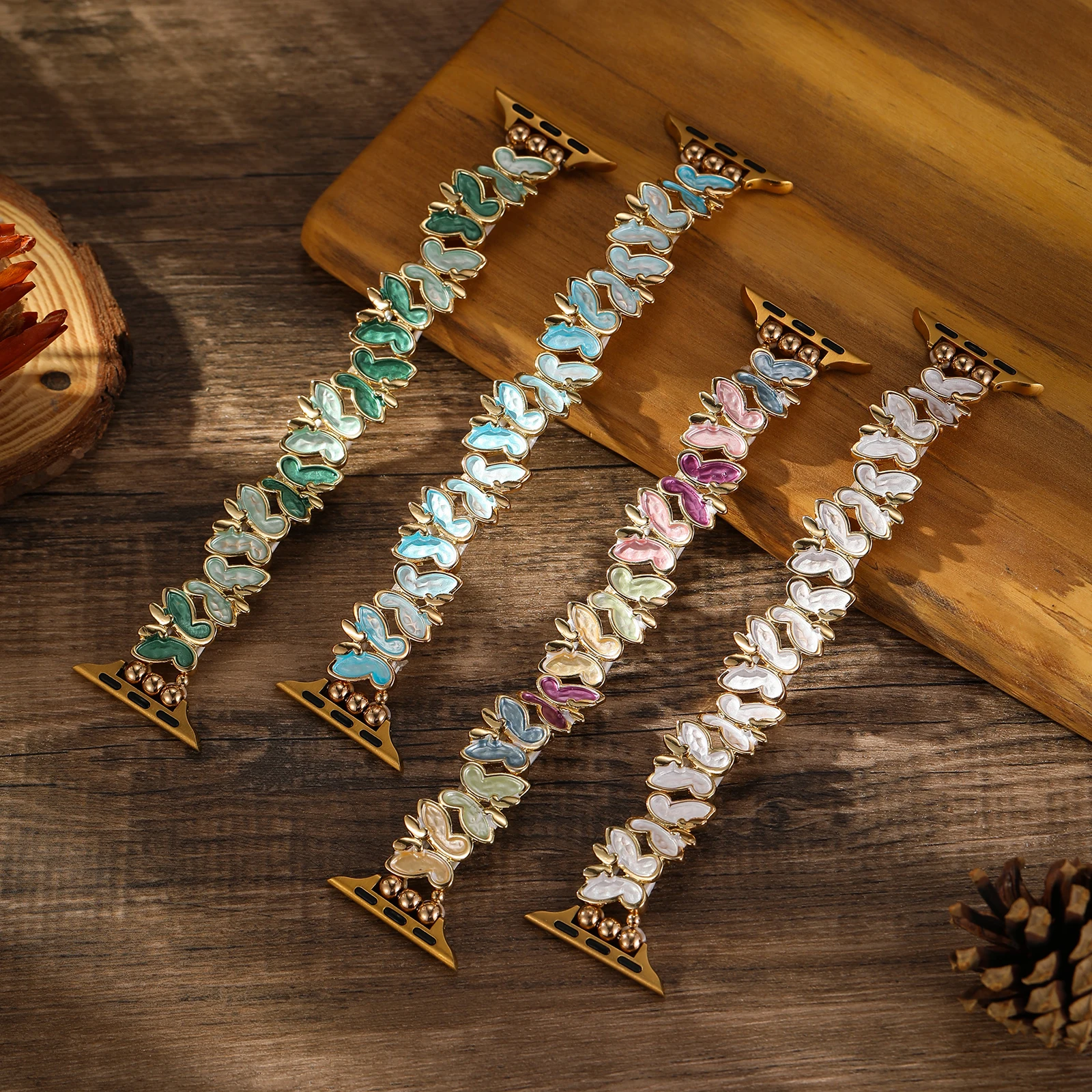 Metallarmband für Apple Watch Ultra 3 Band 11 10 9 8 SE 3 Schmetterlingsarmband für IWatch 49 mm 46 mm 42 mm 45 mm 41 44 mm 40 mm Armband Image