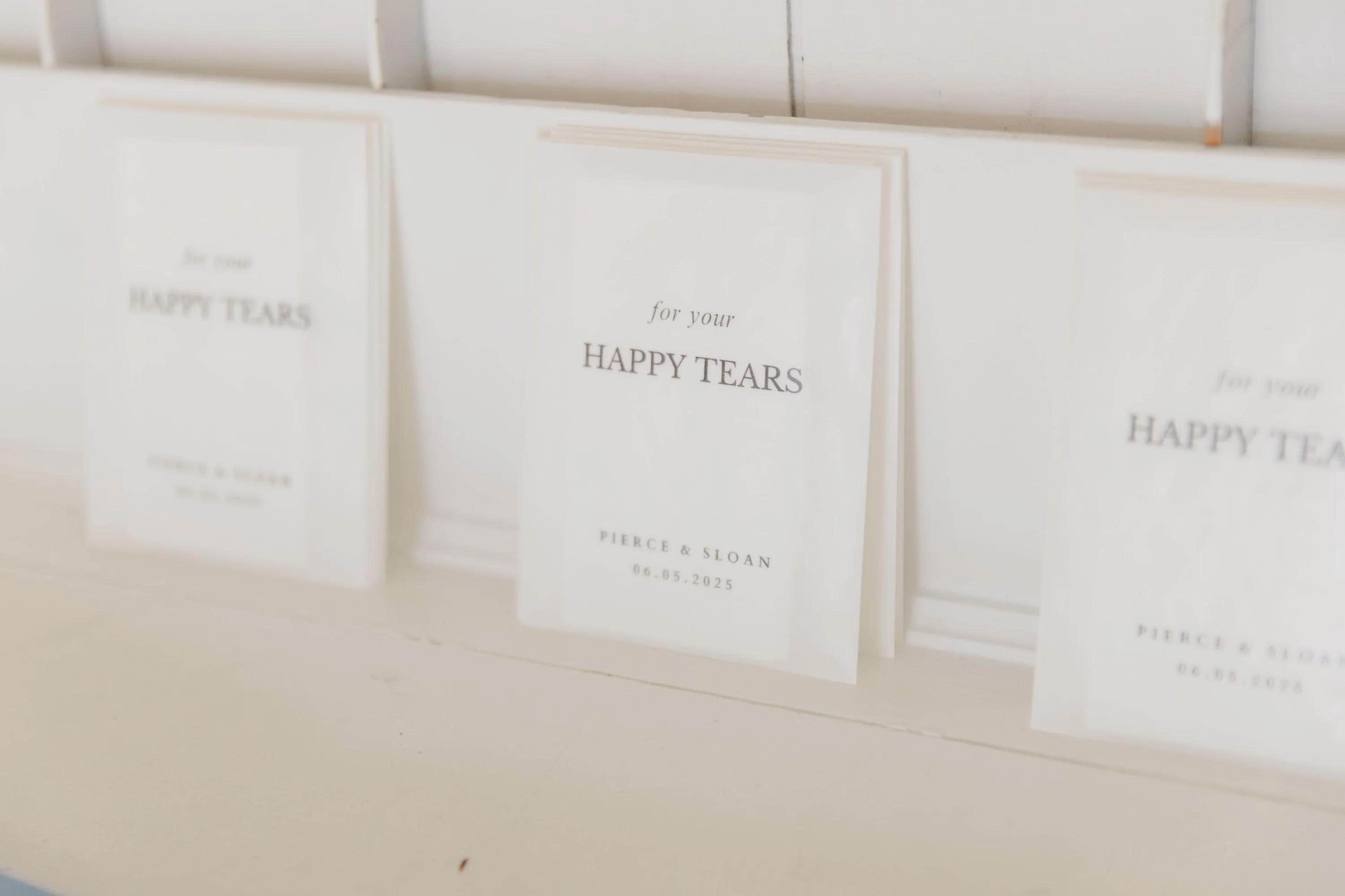20 confezioni di fazzoletti personalizzati per matrimonio / Confezioni di coriandoli personalizzati per matrimonio / Happy Tears / Confezioni di coria