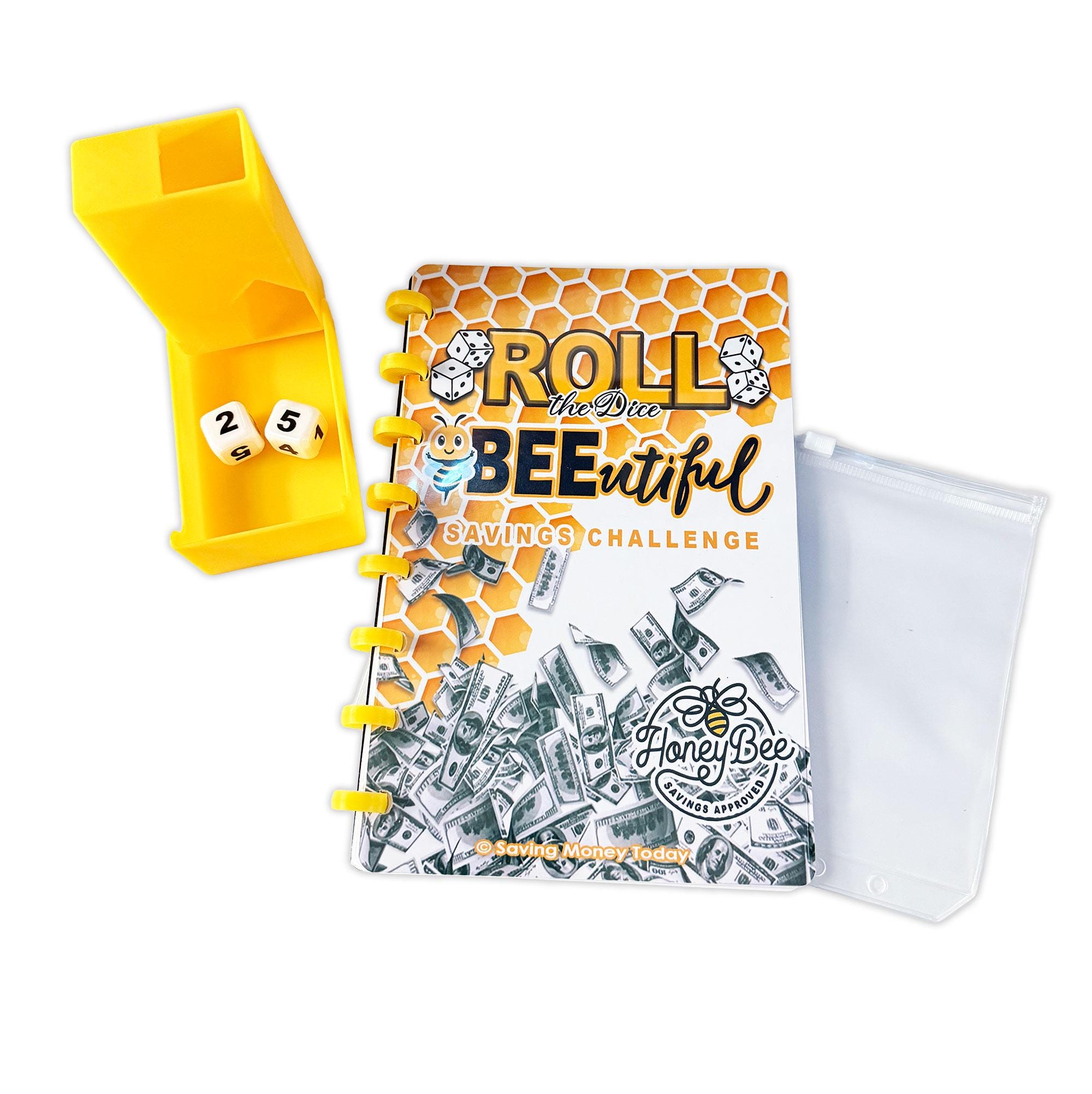Sfida di risparmio Bee Roll the Dice: torre pieghevole, raccoglitore, dadi