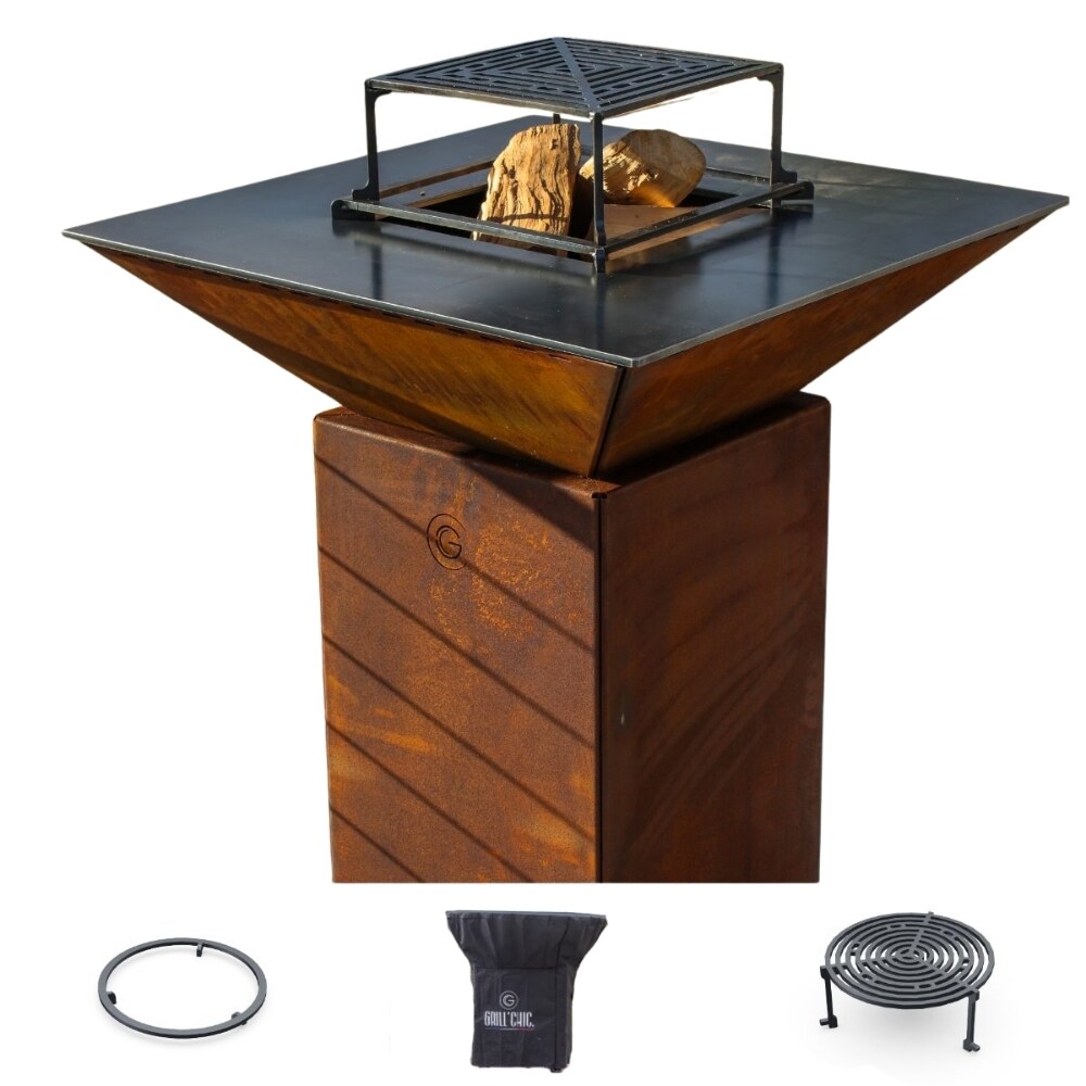 GRILLCHIC Pack Privilege Brasero Cevenol Corten Normal Carre 74 SImple Cuve Image