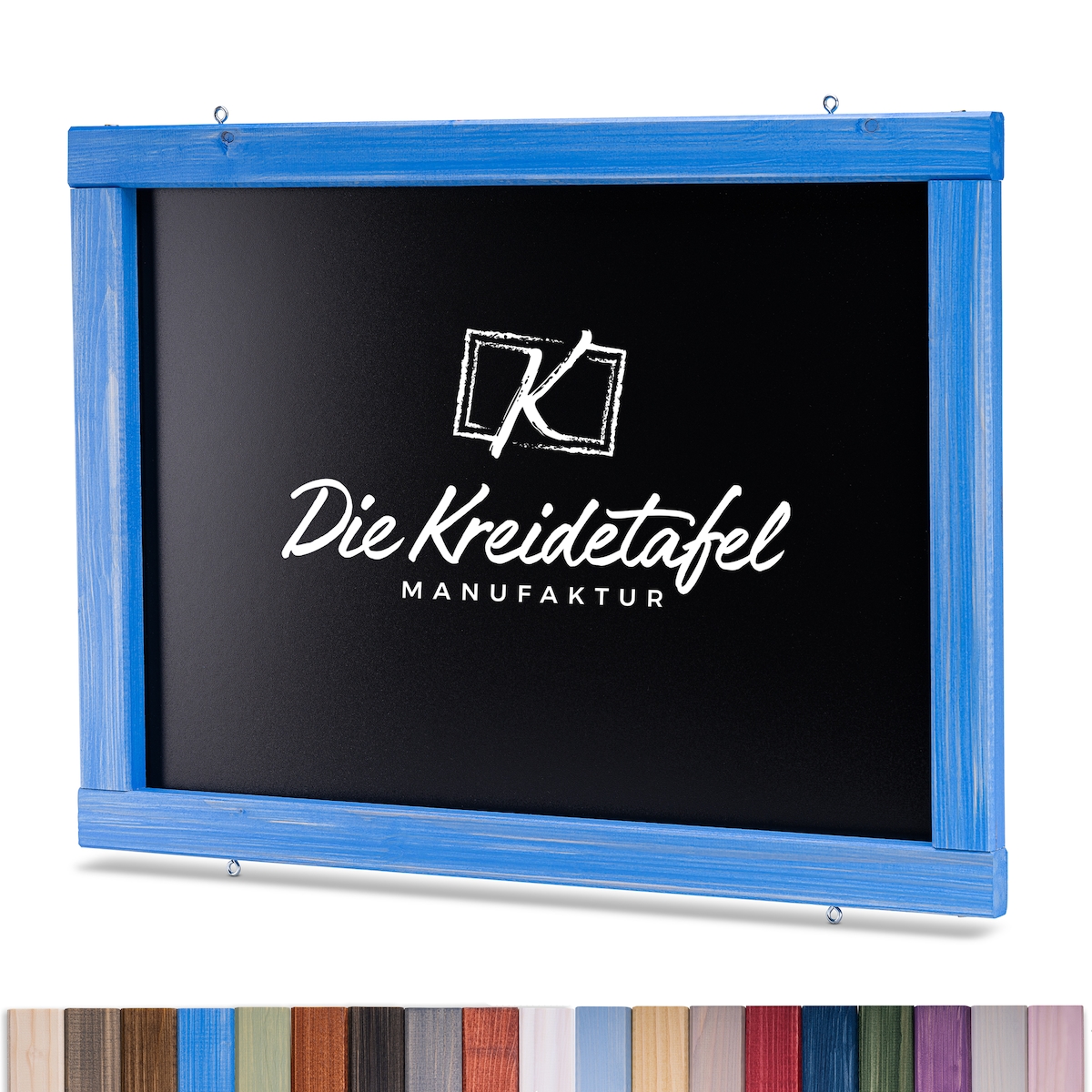 Die Kreidetafel Manufaktur Kreidetafel mit Holzrahmen / Blau 140x60cm Image