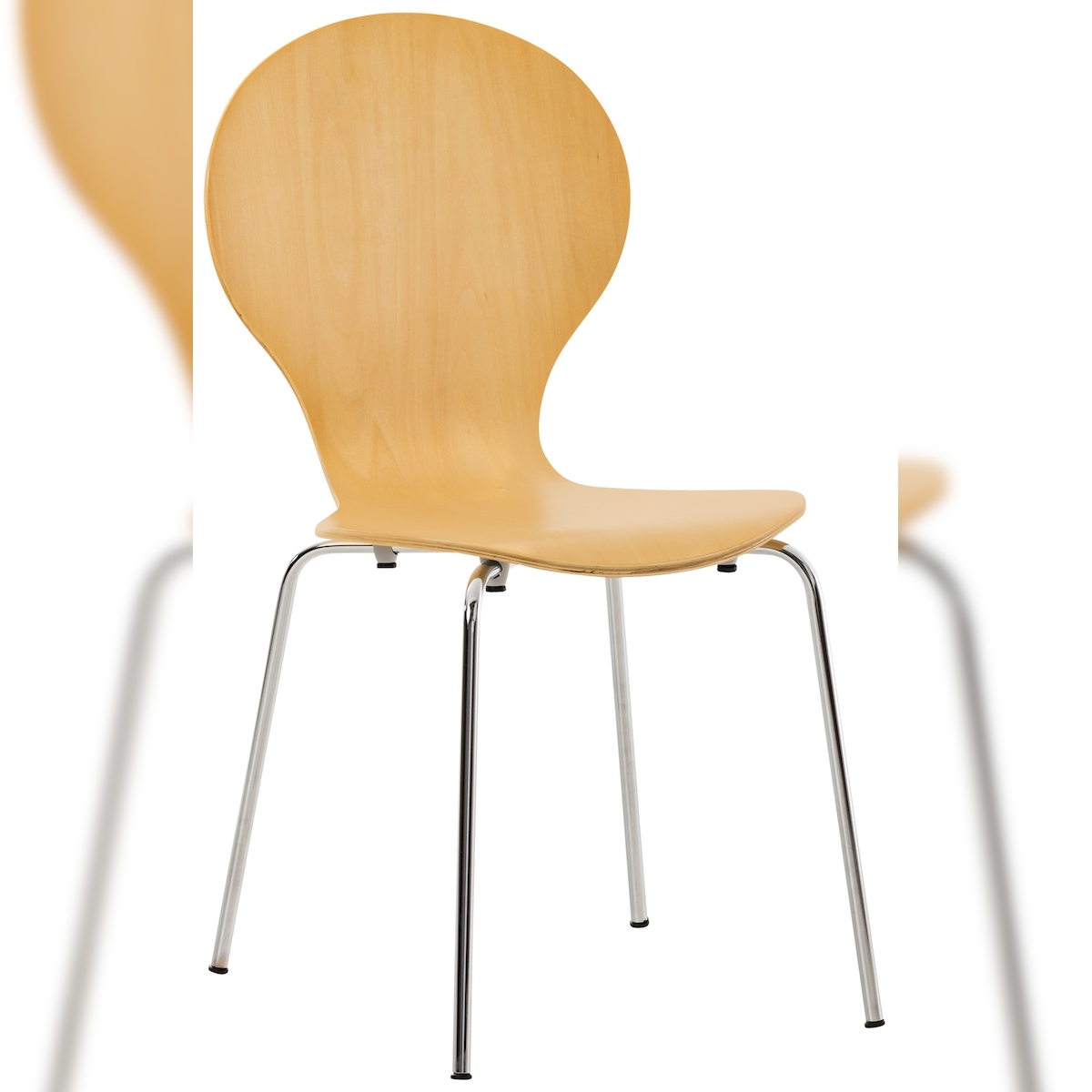 DELUKE Besucherstuhl ATHENS - Holz Natura 43x45x86 cm | Besucherstühle Konferenzstuhl Wartezimmerstuhl Bürostühle Bürostuhl Konferenzraum Wartezimmer Image