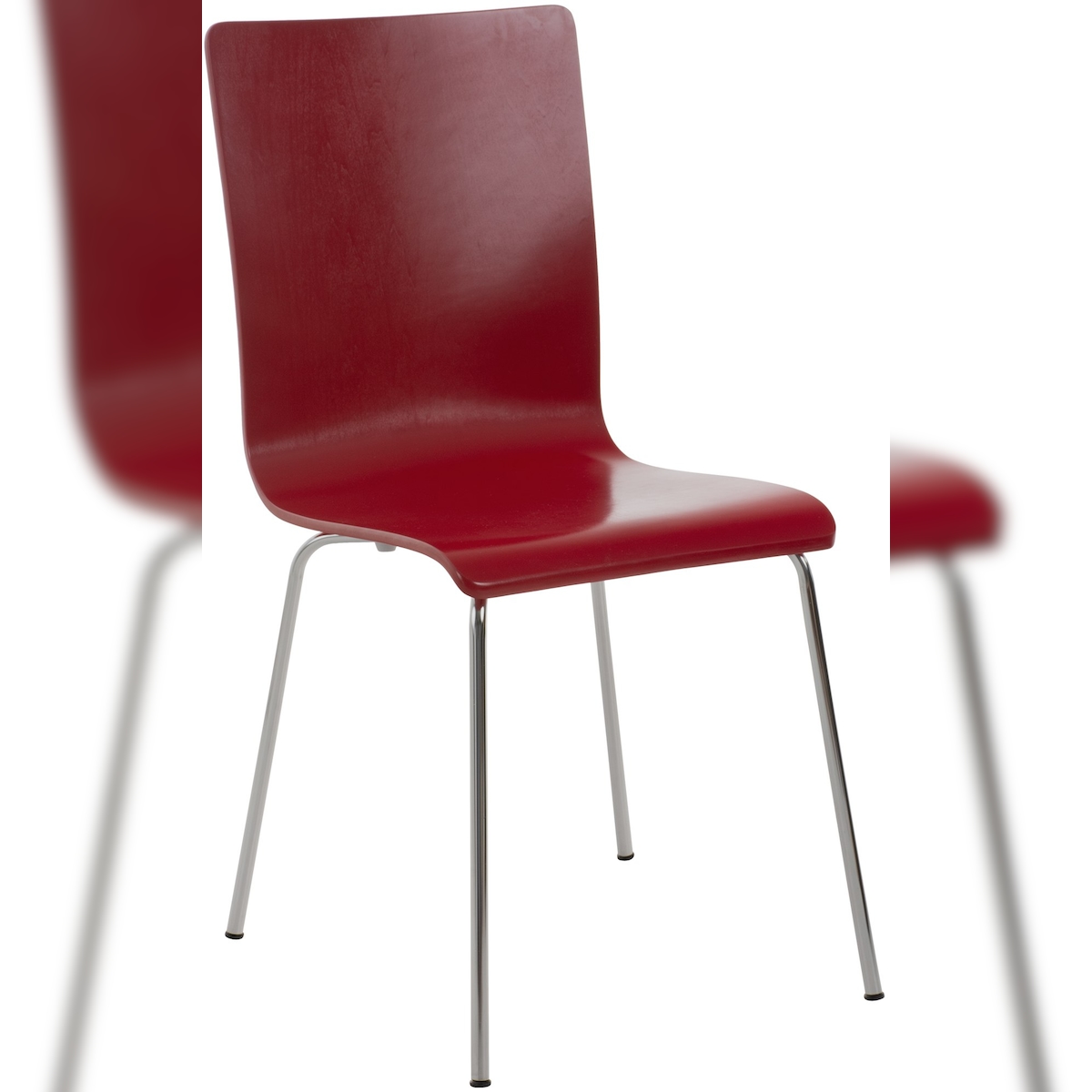 DELUKE Besucherstuhl TUNIS - Holz Rot 43x47x87 cm | Besucherstühle Konferenzstuhl Wartezimmerstuhl Bürostühle Bürostuhl Konferenzraum Wartezimmer Image