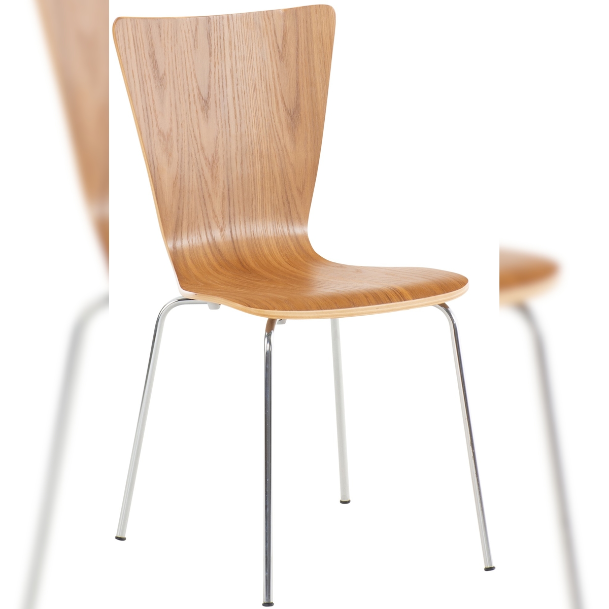 DELUKE Besucherstuhl TOKYO - Holz Eiche 43x50x84 cm | Besucherstühle Konferenzstuhl Wartezimmerstuhl Bürostühle Bürostuhl Konferenzraum Wartezimmer Image