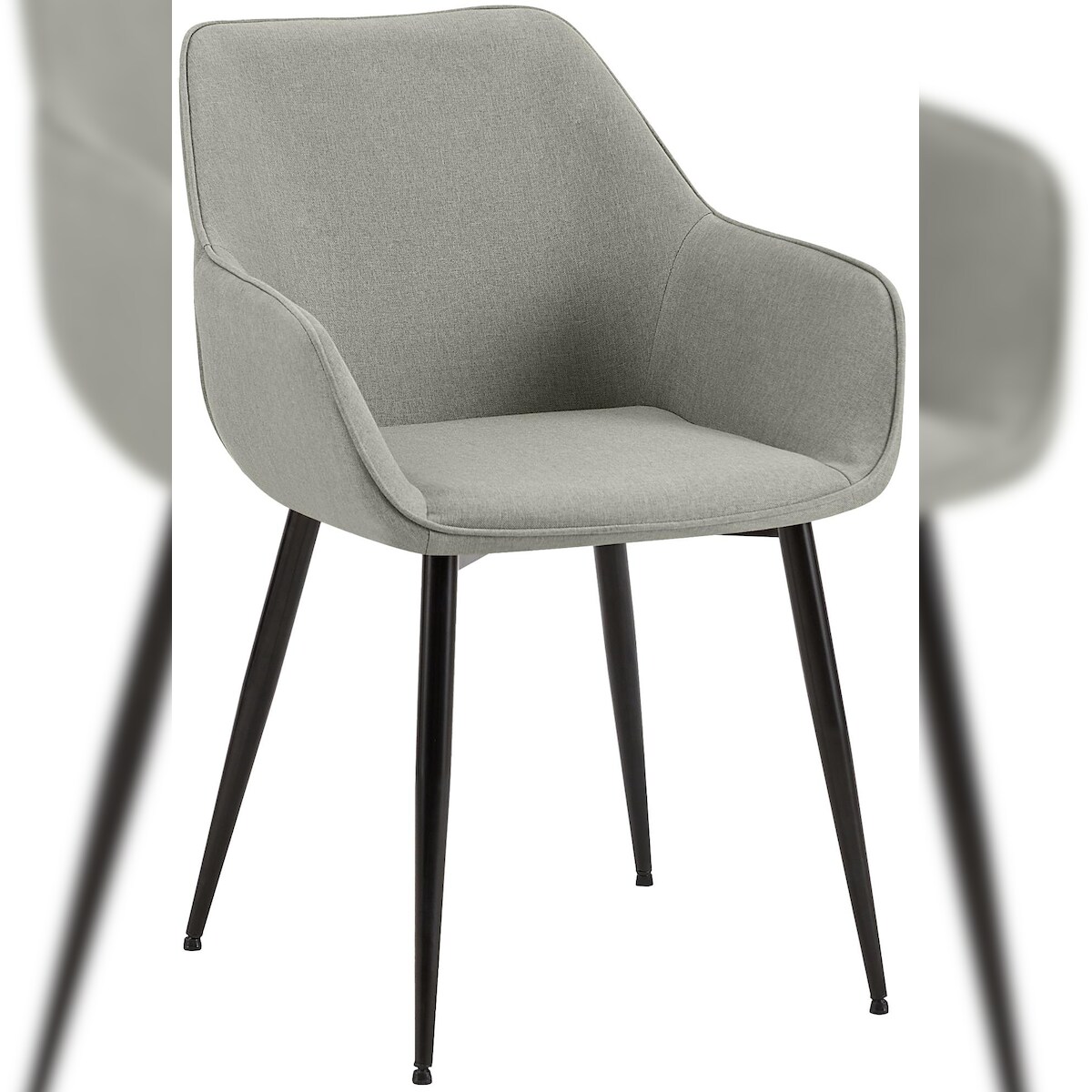 DELUKE Esszimmerstuhl HORID - Stoff Hellgrau 52x63x82 cm | Essstühle Esszimmerstühle Küchenstühle Wohnzimmerstühle Image