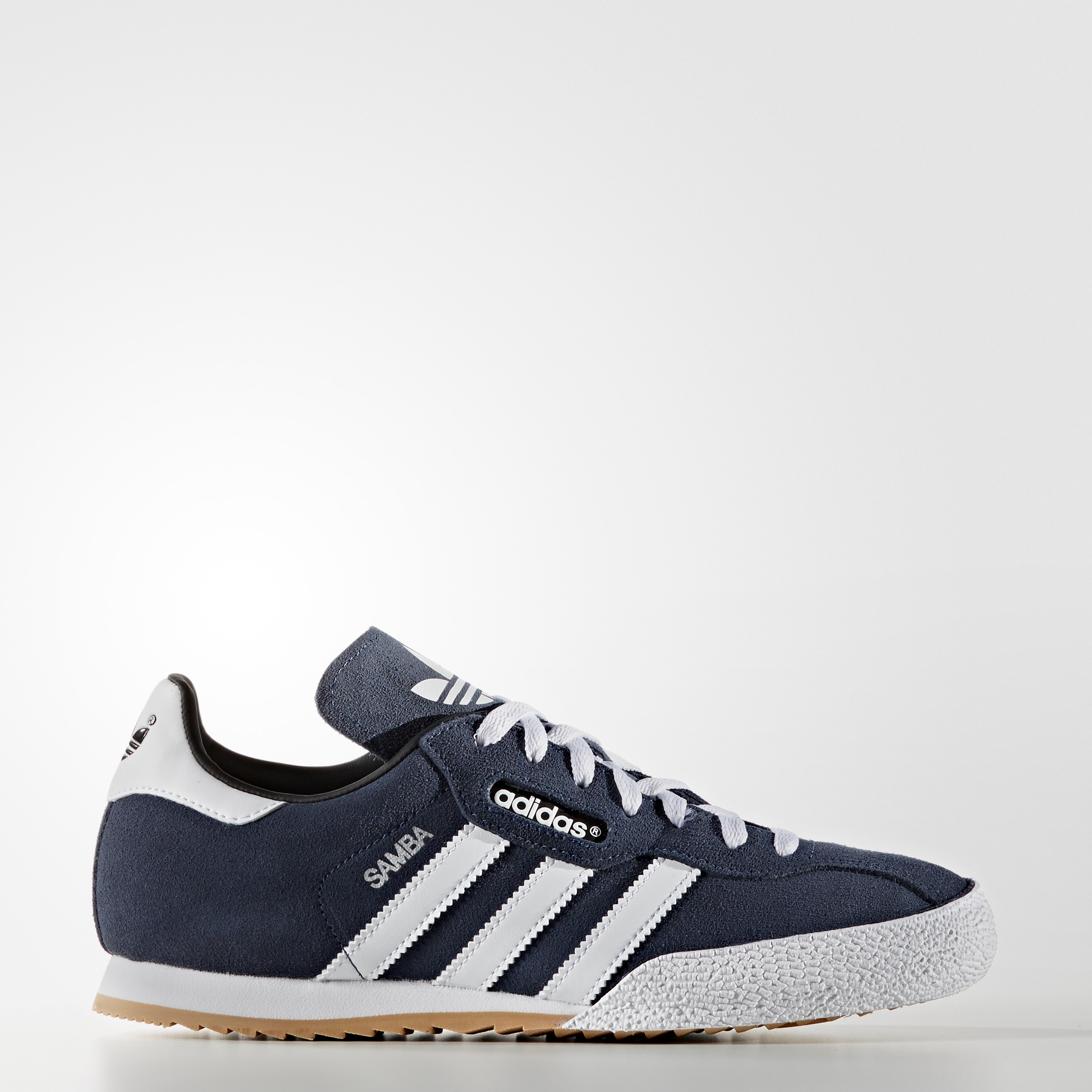 Sneaker ADIDAS ORIGINALS "SUPER SUEDE", Damen, Gr. 43, blau (navy, ftwwht, navy), Leder, Schuhe Sneaker
