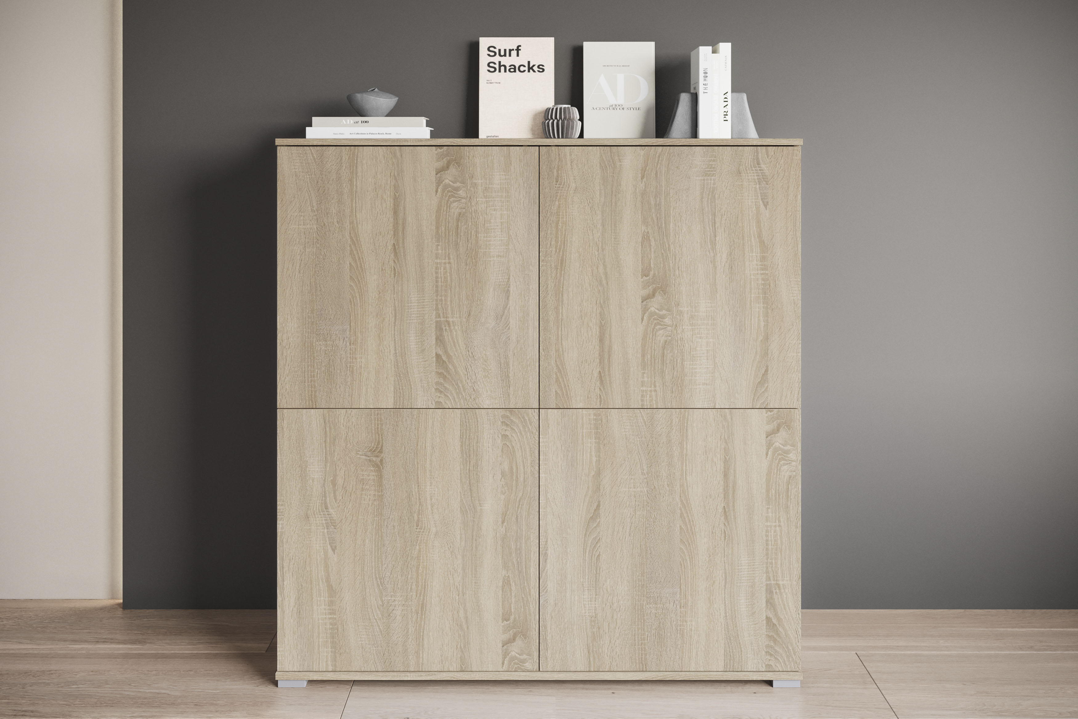 PC-Schrank OTTO HOME "Kenia, Sekretär, Home Office", sonoma, B:120cm H:125cm T:39,5cm, Sekretäre, Mit Push-to-open, Tastaturauszug und praktischem Stauraum