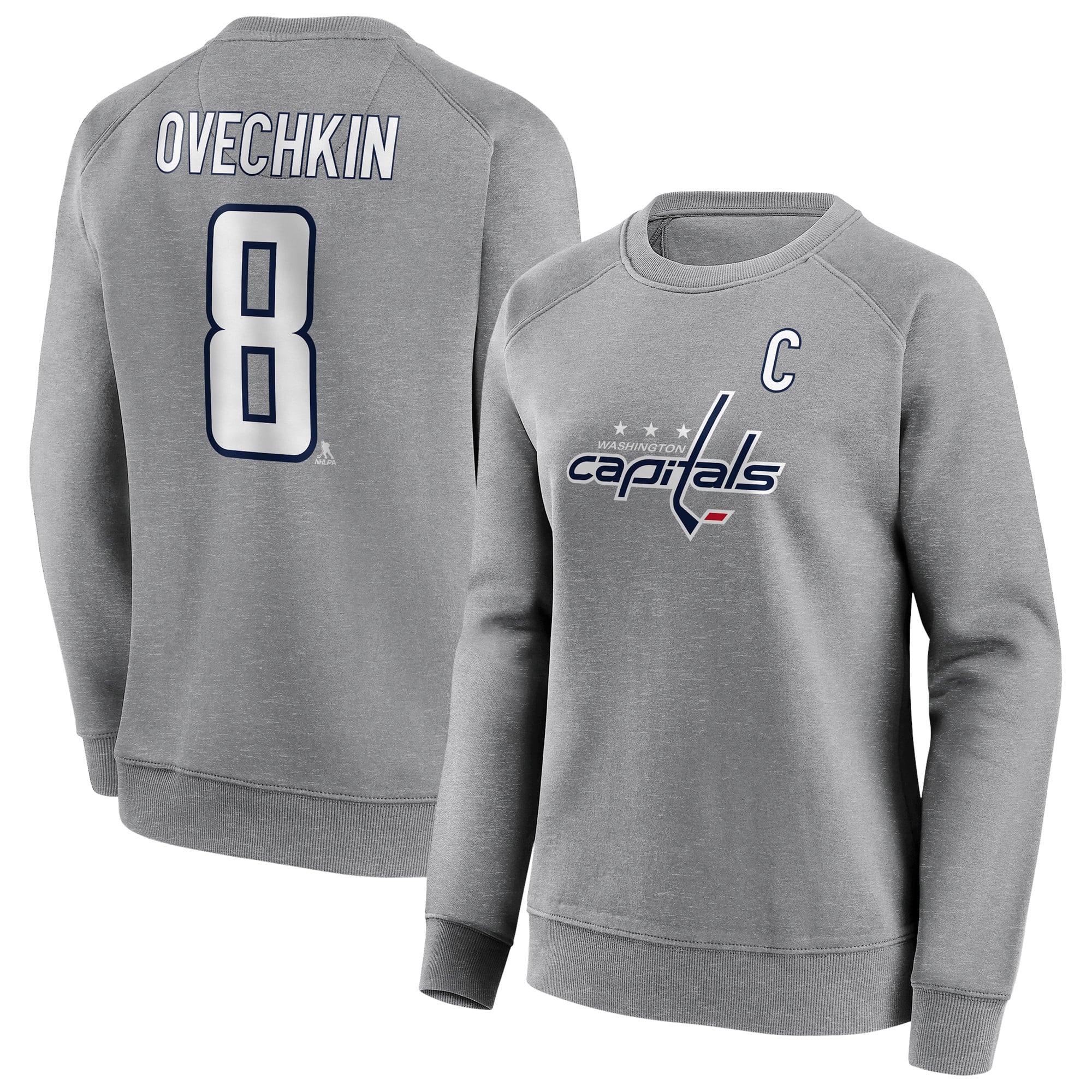 Washington Capitals Name & Number Graphic Crew Sweatshirt – Ovechkin 8 – Damen