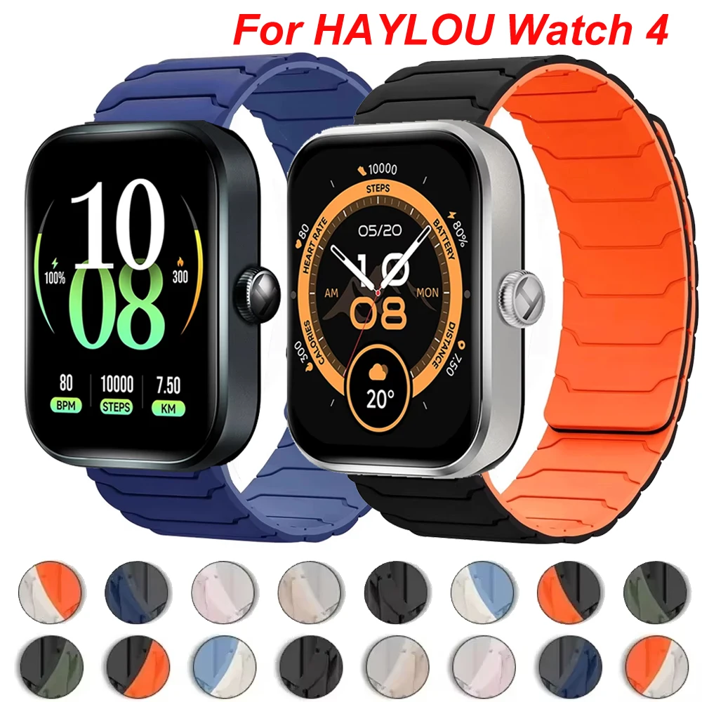 20mm 22mm Magnetisches Silikonband für HAYLOU Uhr 4/Solar 5/Neo Lite Armband für Haylou Uhr 2 Pro R8 S6 S8 RS5 RS4 RS4Plus RT2 3 Image