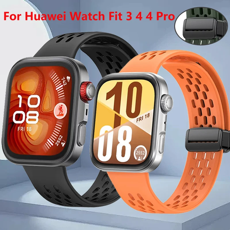 Magnetische Faltschließe Silikonband für Huawei Watch Fit 4 Pro/Fit 4 Armband Armband für Huawei Watch Fit 3 4 4 Pro Image