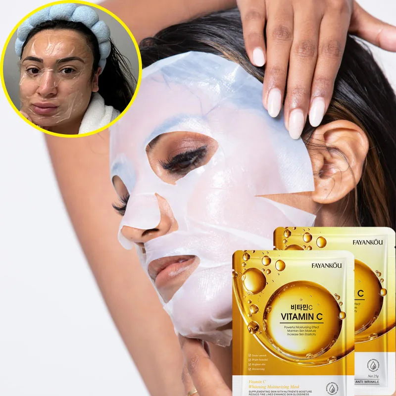Vitamin C Whitening Freckle Gesichtsmaske entfernen Fleckenentfernung Schnell aufhellen Beseitigt Melanin Melasma Dunkle Flecken Aufhellen Hautpflege Image