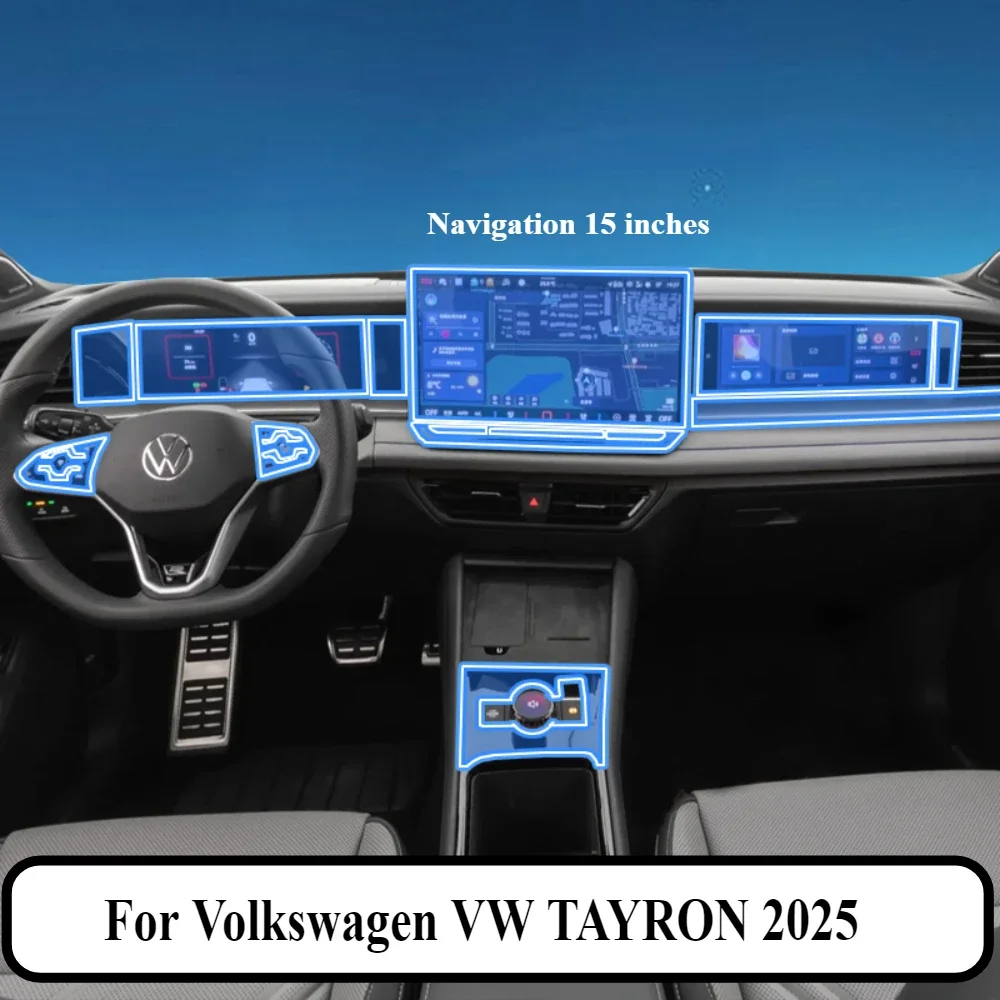 Schutzfolie für Volkswagen VW TAYRON 2025, PPF-Zubehör, innen, transparentes TPU, GPS-Navigationsausrüstung, Mittelkonsole Image