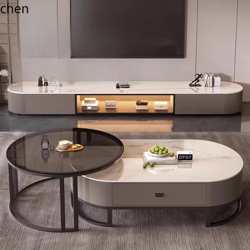 LXC Rock Panel TV-Schrank Wohnzimmer Haushalt High-End kleine Wohnung Boden Couchtisch TV-Schrank Kombination