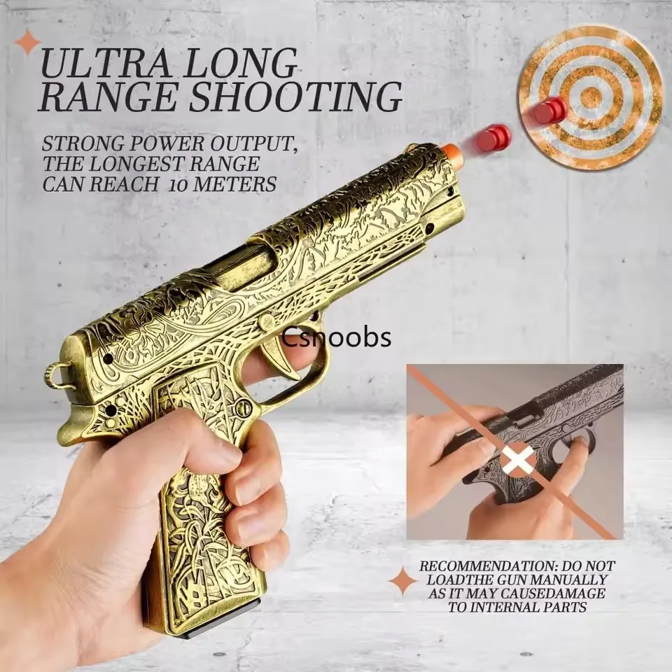 Leere Shell Auswerfen Spielzeug Pistole Carving M1911 Pistole Kontinuierliche Abfeuern Airsoft Soft Bullet Blaster Weihnachten Geburtstag Geschenke Image