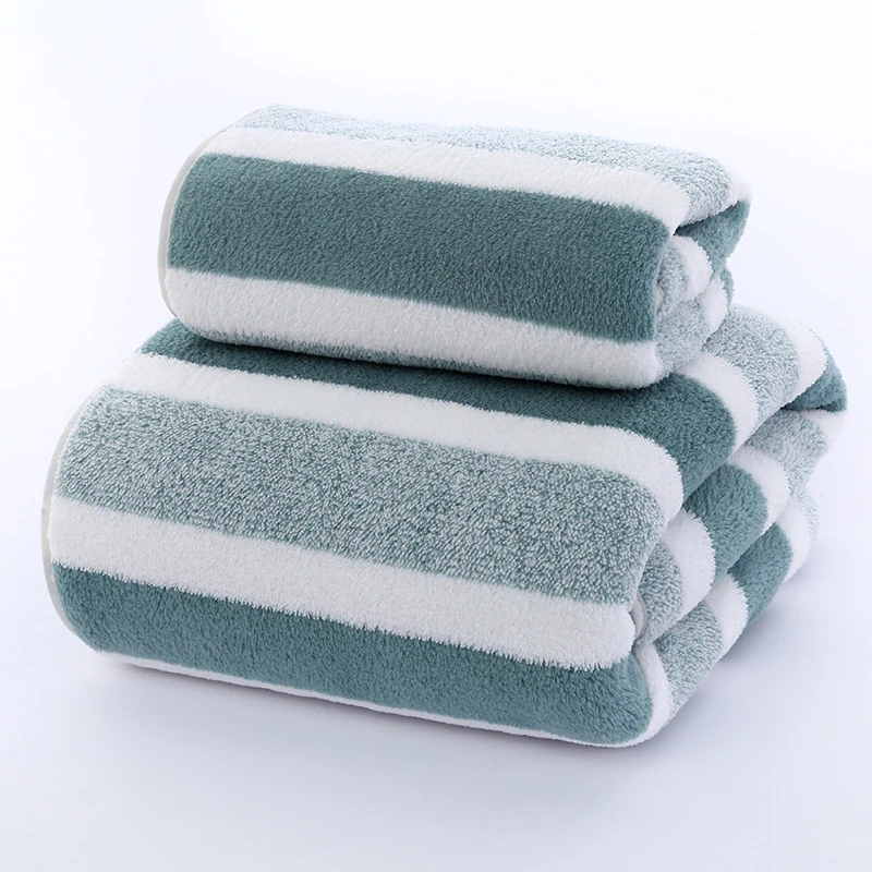 Set di asciugamani con motivo a righe Asciugamano morbido Asciugamano da bagno Asciugamani assorbenti ad asciugatura rapida per il bagno