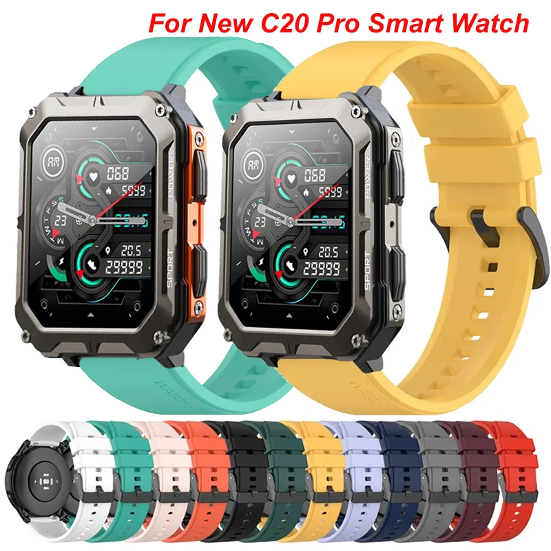 22mm Silikon Armband Für Neue C20 Pro SmartWatch Armband Für Zeblaze Btalk 3 Plus 3Pro/Vibe 7 7 Pro 7Lite Ares GTR GTS 3 Pro Band Image