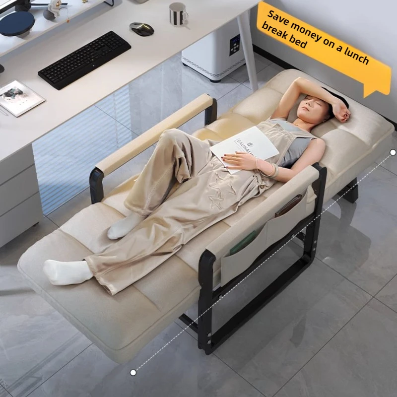 Liegestuhl für Büro, Mittagspause, Klappstuhl, Computerstuhl, kann sitzen und liegen, doppelter Verwendungszweck, fauler Sofastuhl mit Rückenlehne