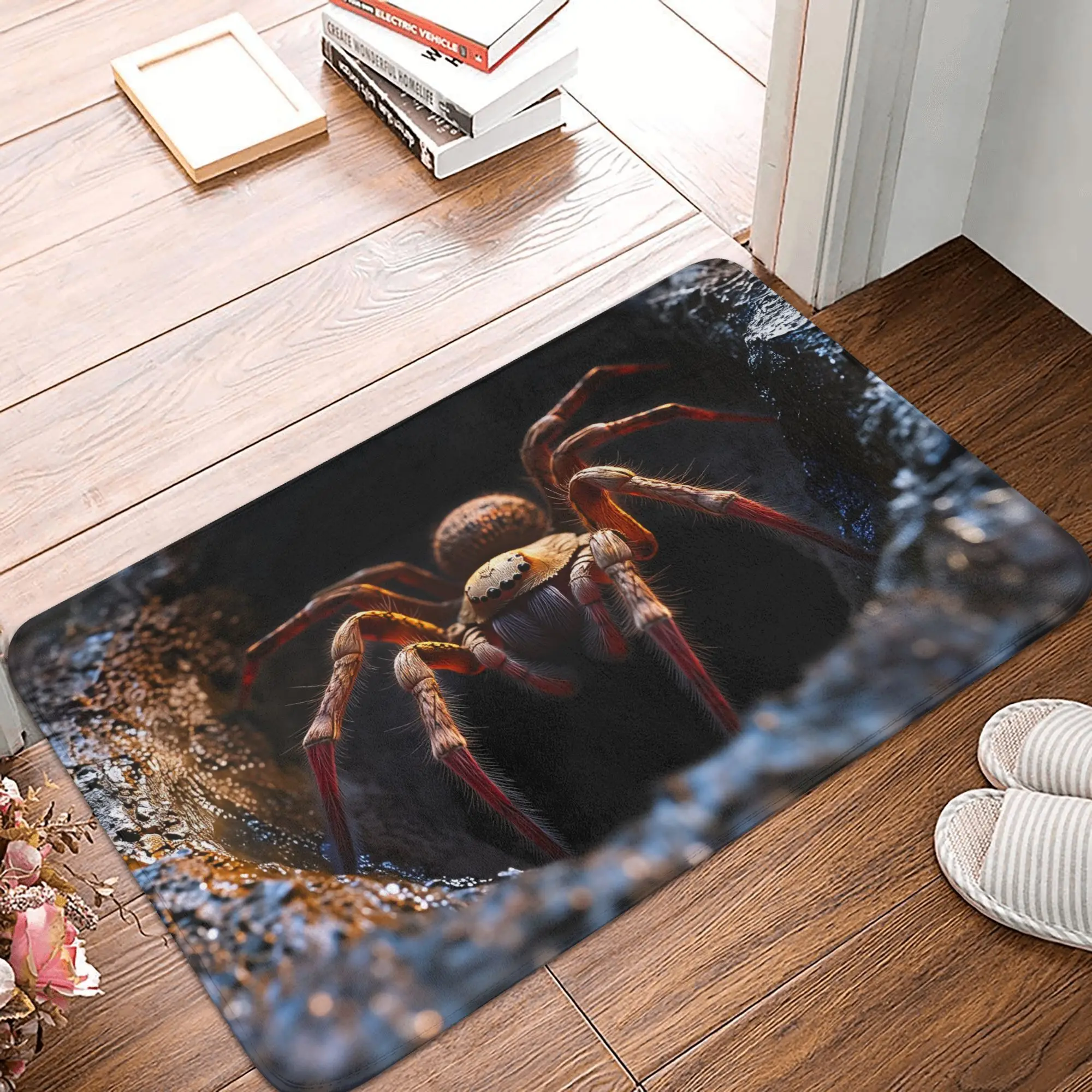3D Spider Design Front Door Floor Entrance Mat Outdoor Kitchen Bath Doormat Balcony Carpet Rug
