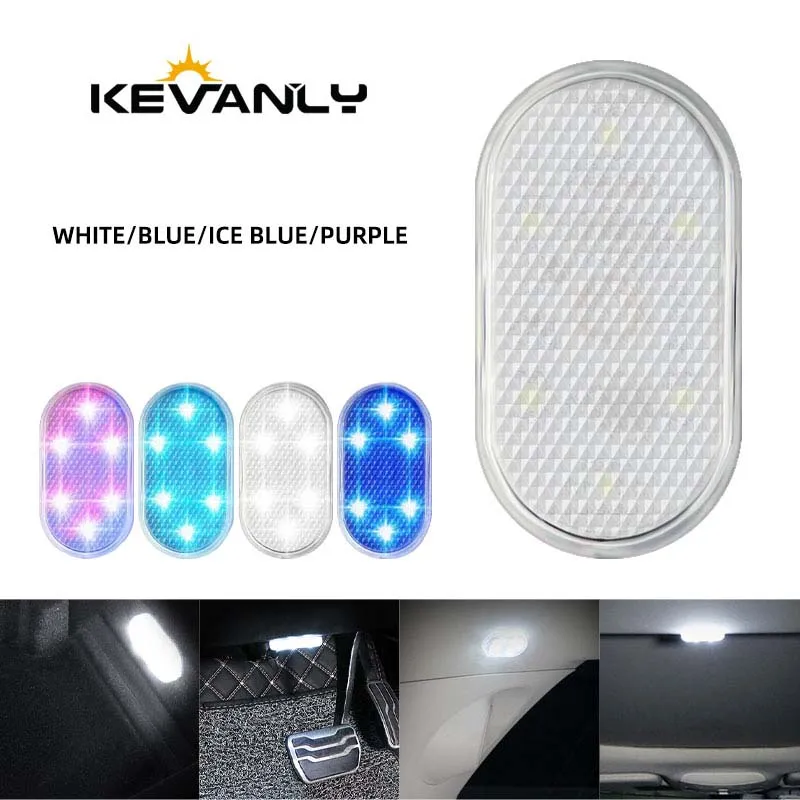 4/2Pcs Auto Sensor Umgebungs Licht Touch Sensor Schalter USB Lade Drahtlose Dach Lampe Nacht Lesen Licht Auto innen Styling DIY Image