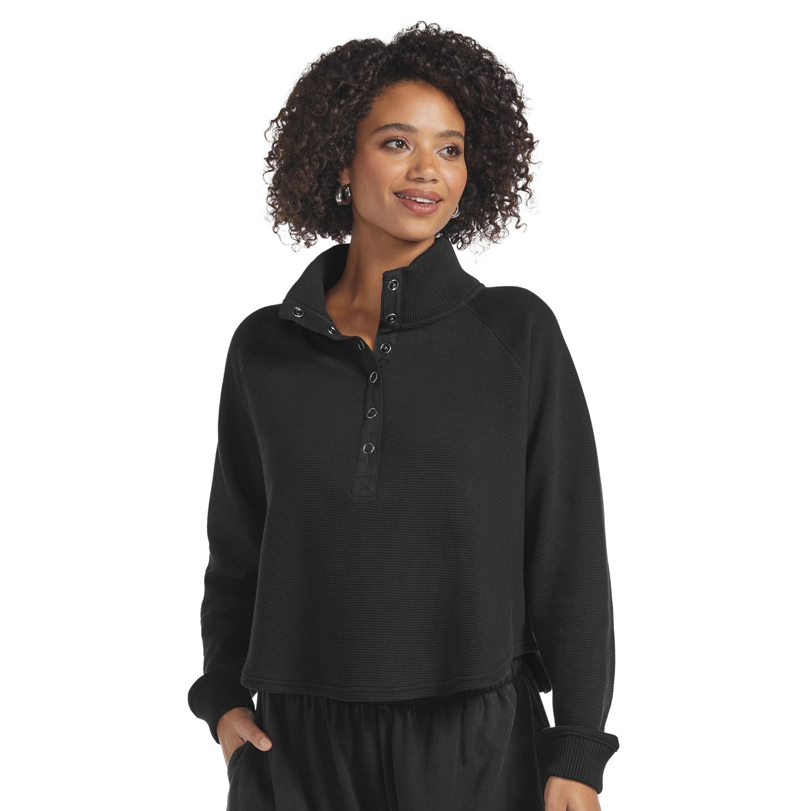 VEVO ACTIVE Go Anywhere Pullover (Size M) Black, Cotton