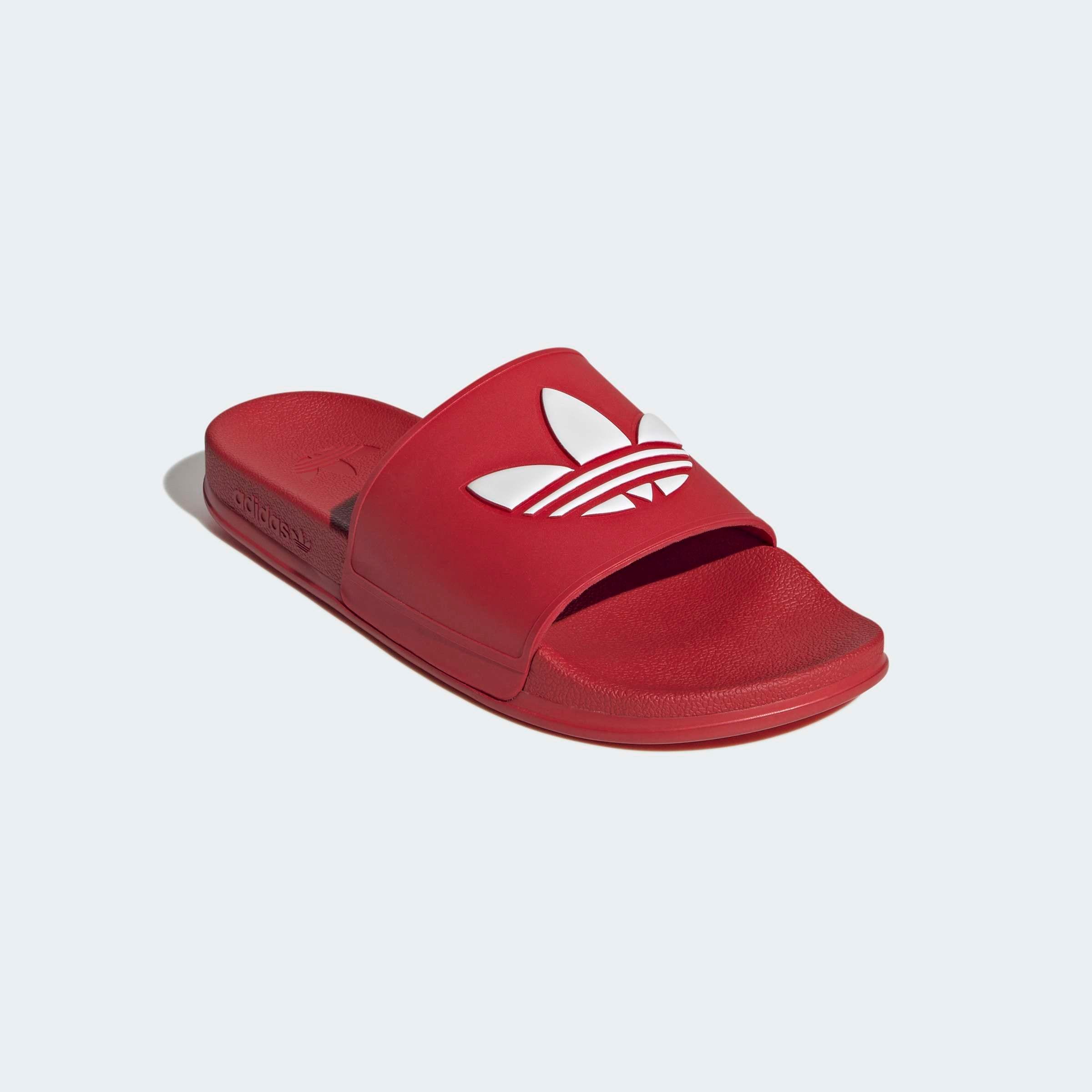 Badesandale ADIDAS ORIGINALS "ADILETTE OG CF BADESCHLAPPEN", Herren, Gr. 43, better scarlet, ftwr weiß, better scarlet, Synthetik, Schuhe
