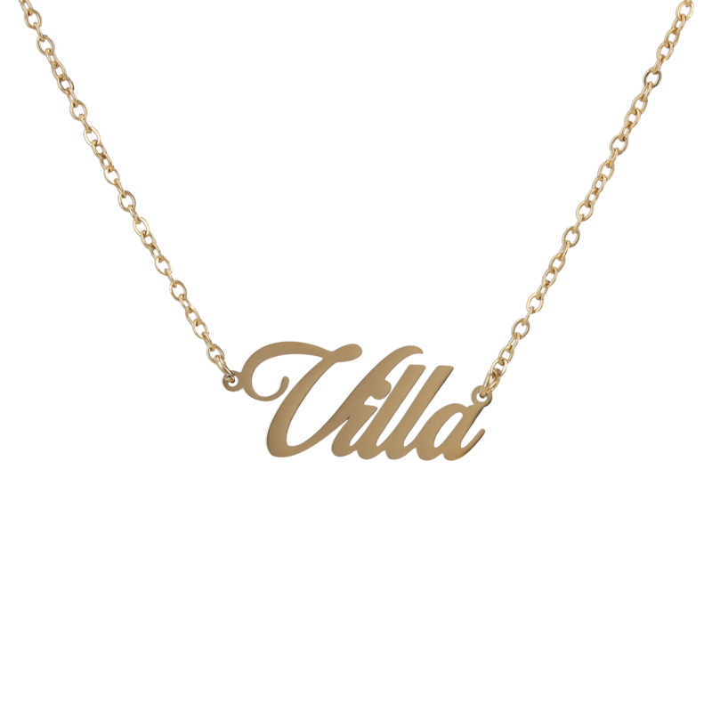 Aston Villa Halskette mit vergoldetem Namensanhänger aus Edelstahl in Geschenkbox Image