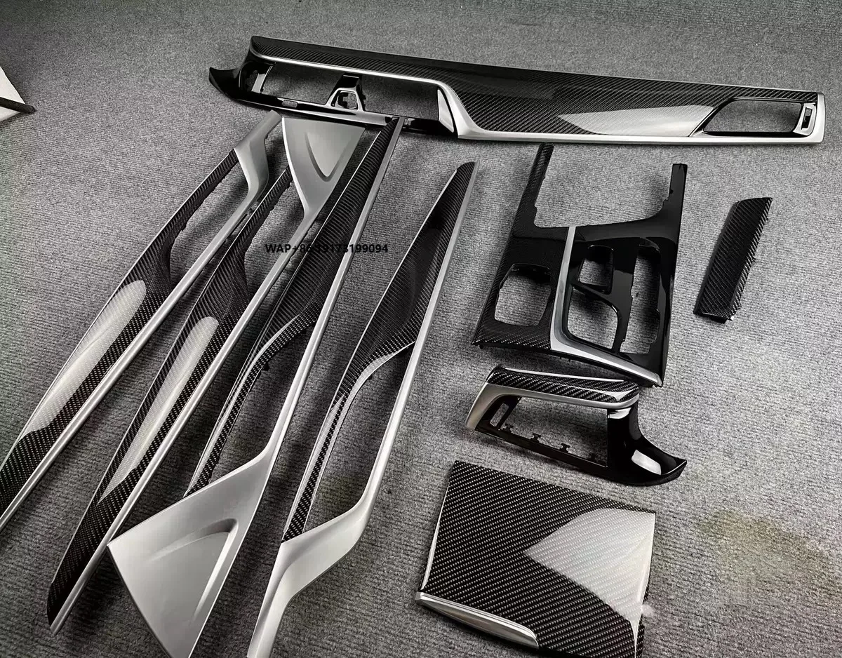 Ersatz Real Carbon Fiber Dash Interior Dashboard Panel Trim Abdeckungen für B-MW 5er G30 G31 G38 Auto Innen Zubehör Image
