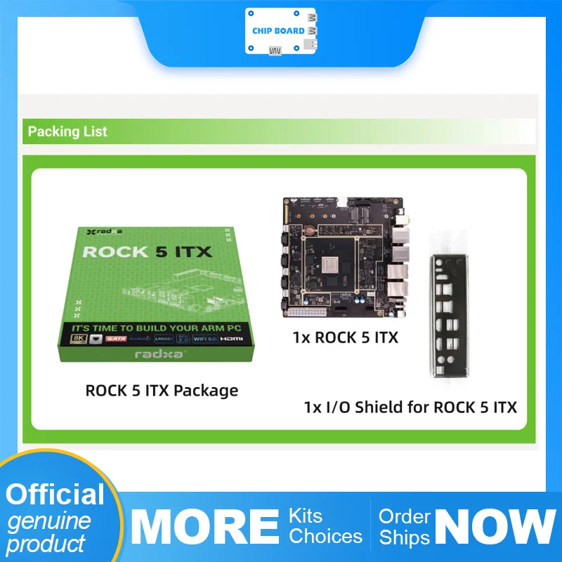 Radxa ROCK 5 ITX Mini-ITX Single Board Computer – RK3588 Octa-Core CPU, LPDDR5 Memory, 8K Display Output for Development