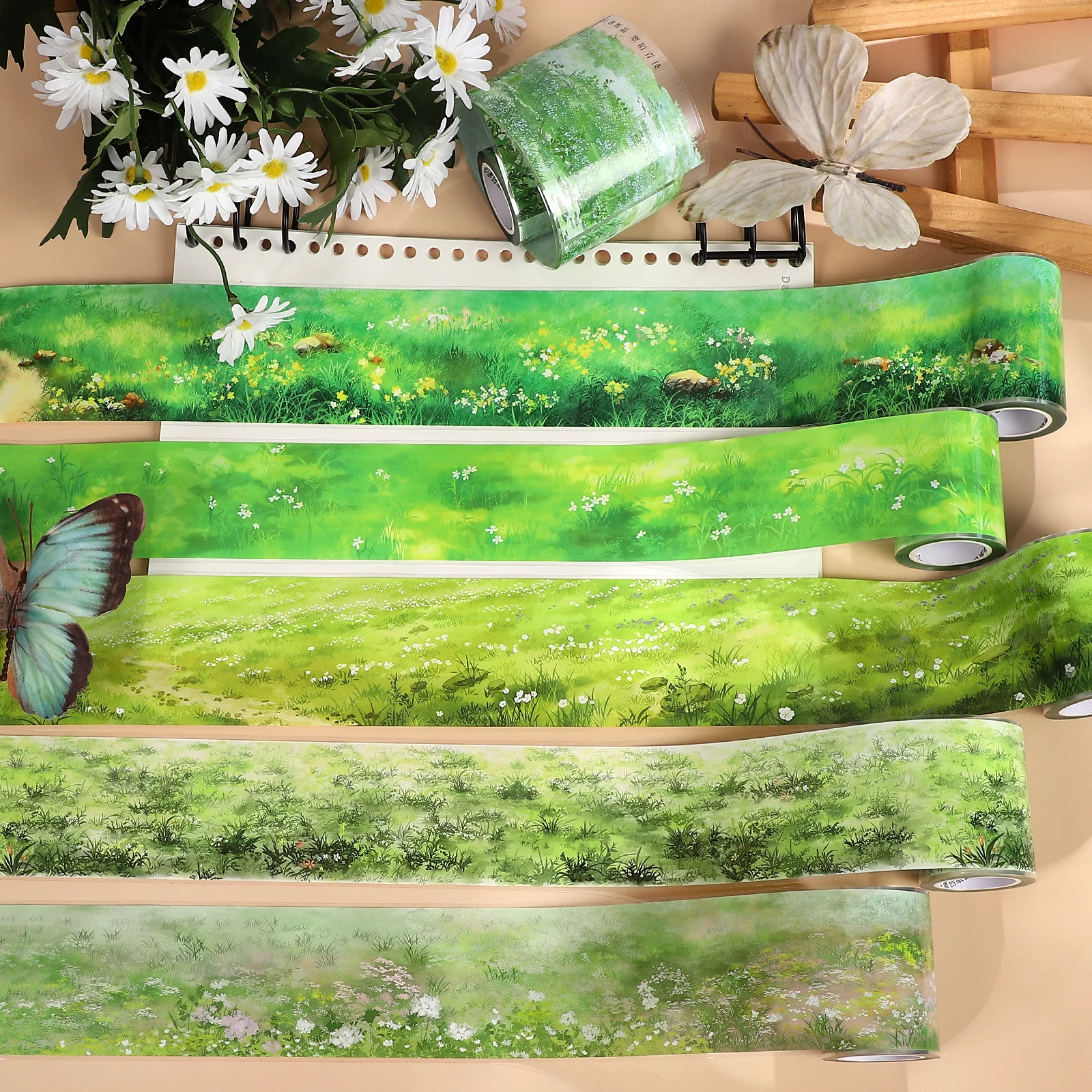 500 cm Vintage Grasland Pflanze Blume Landschaft PET Band Kreative DIY Journal Material Collage Sammelalbum Schreibwaren Image