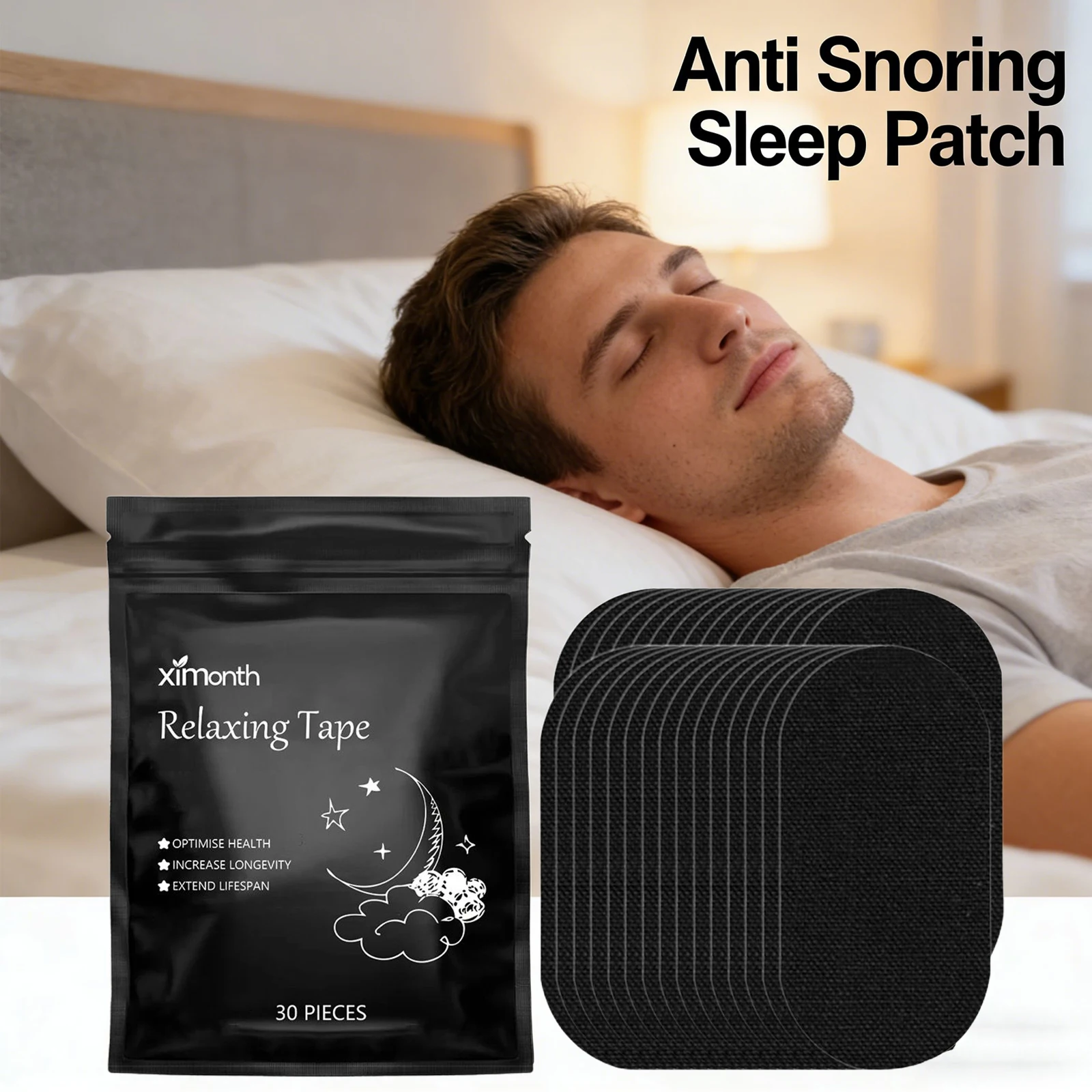 Anti-Schnarch-Schlafpflaster zur Atemkorrektur, verbessert den Schlaf, Anti-Schnarch-Aufkleber, Atemhilfe, Nasenstreifen Image