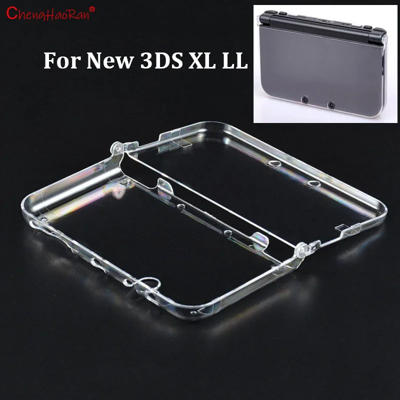 1PC Klar Kristall Schutzhülle Abdeckung Hard Shell Haut für Neue 3DS XL LL + Anti Staub Film Für NS 3DS Screen Protector Image