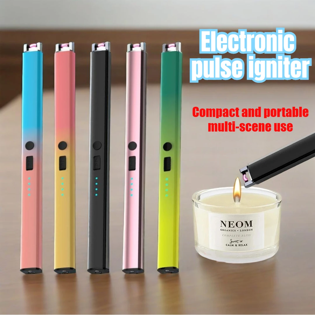 Wiederaufladbares elektronisches USB-Feuerzeug – winddicht und sicher, Farbverlaufspulszünder für Kerzen, Aromatherapie, ideal für Outdoor/Camping Image