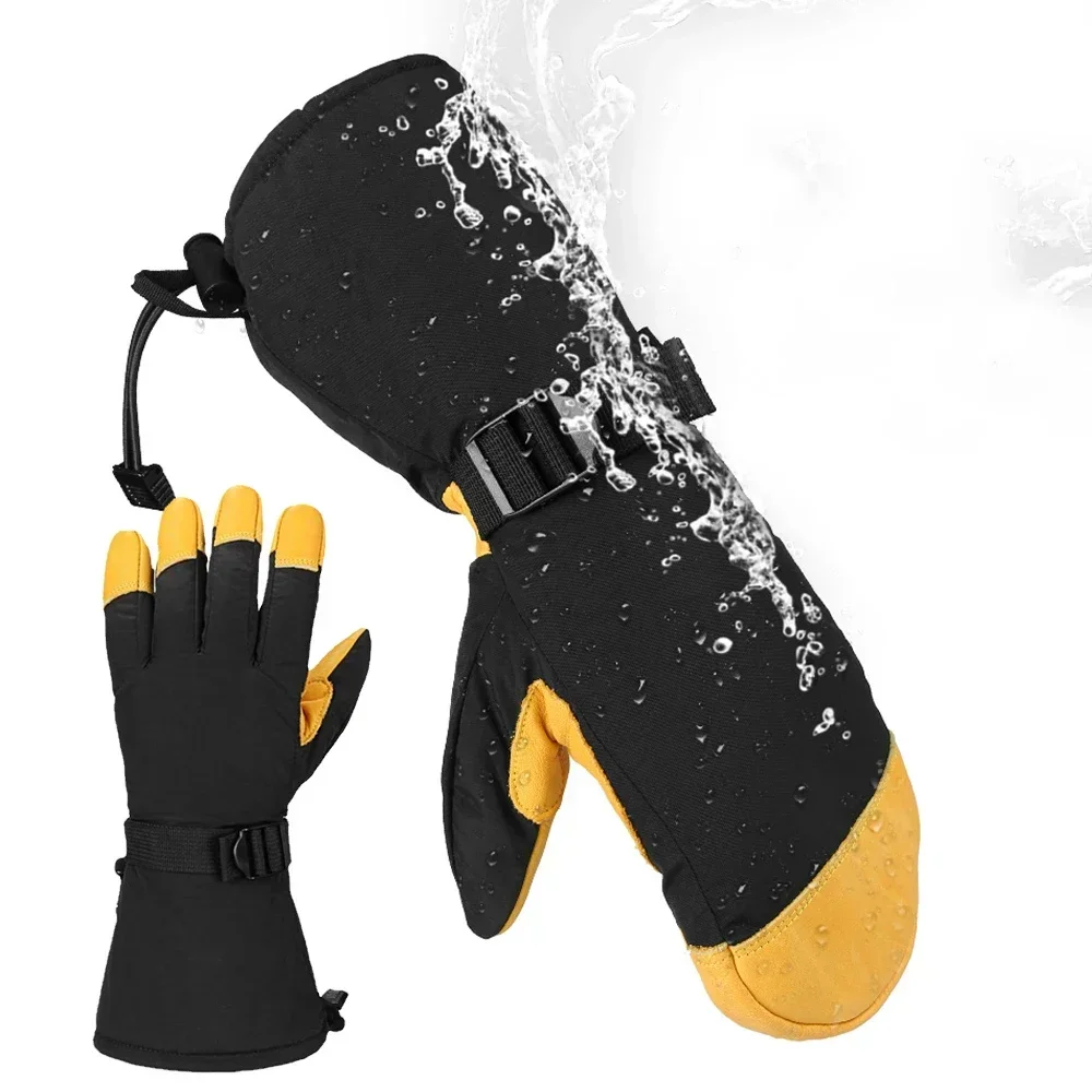 Skihandschuhe, Winter, wasserdicht, für Snowboard, Schneemobil, Skifahren, Motorradfahren, warme Thermo-Fäustlinge für Herren, winddicht