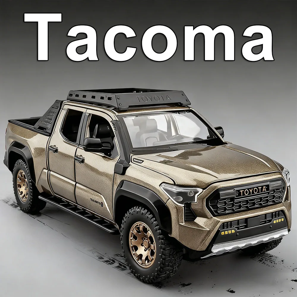 1:24 Legierung Tacoma Tundra Miniatur Spielzeug Diecast Modelle Auto Stoßdämpfung Sound Licht Zurückziehen Fahrzeuge Sammeln Hobby Geschenke