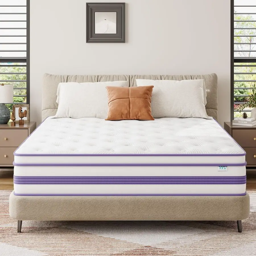 x 200 cm Matratze, 30 cm Höhe, H3, OekoTex-zertifiziert, Gel-Memory-Schaum-Hybrid, Taschenfeder, atmungsaktiv, mittelfest, Druck Image