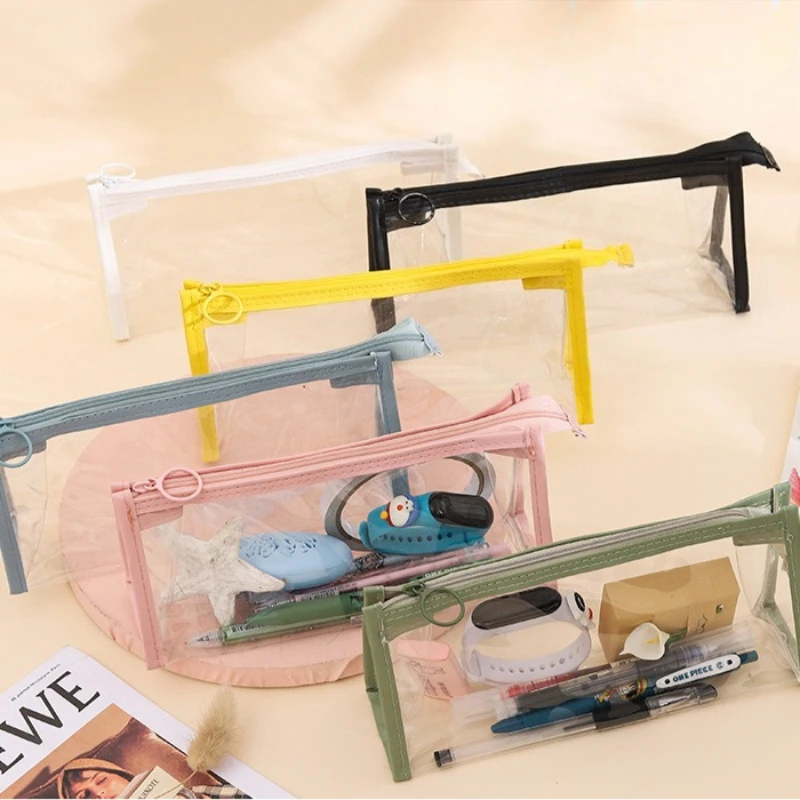 PVC Student Kawai Schreibwaren Lagerung Geschenk Transparent Schöne Bleistift Tasche Stil Kosmetik Reißverschluss Großhandel Büro Schule Liefert Image