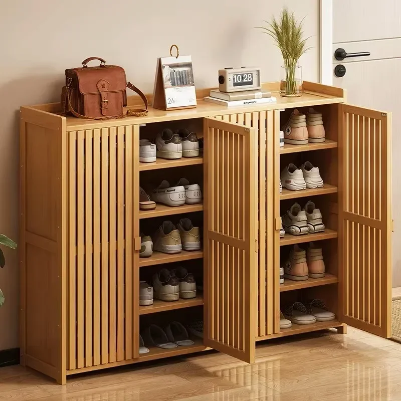 Schuhschrank für den Heimgebrauch, Aufbewahrungsschrank vor der Haustür, Flur mit Wandverkleidung, Inneneingang, Mietzimmer, mehrschichtiges Schuhregal Image