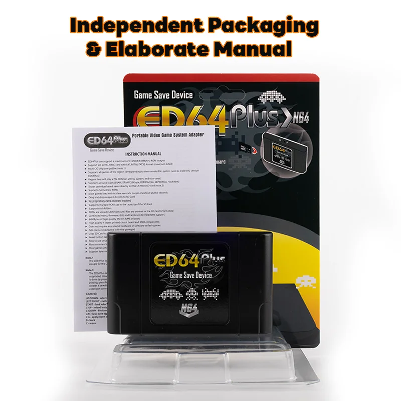 340 in 1 Game Card for ED64 Plus 64 Bit with Retail Box For N64 Video Game Console NTSC and PAL Game Cartridge