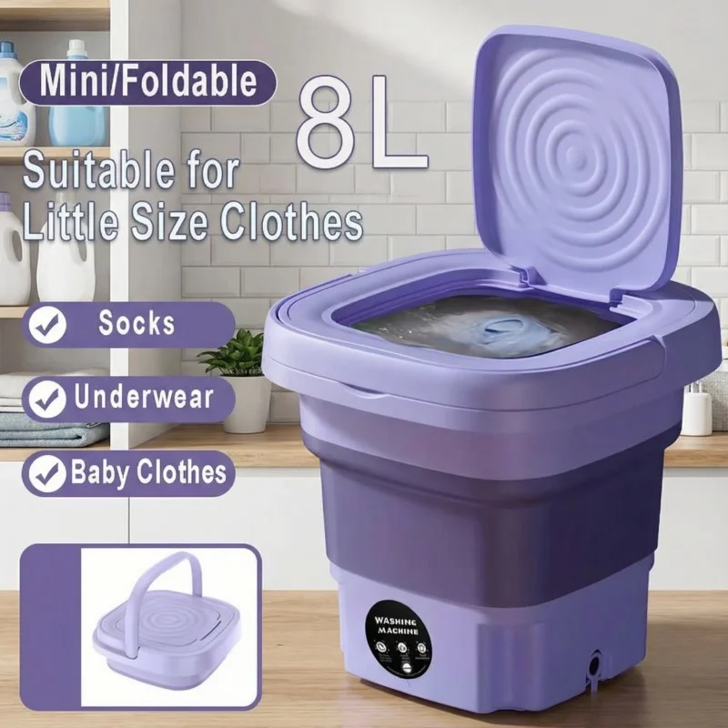 Machine à laver Portable 8L pliable sous-vêtements/chaussettes ménage Mini Machine à laver seau Portable voyage Machine à laver