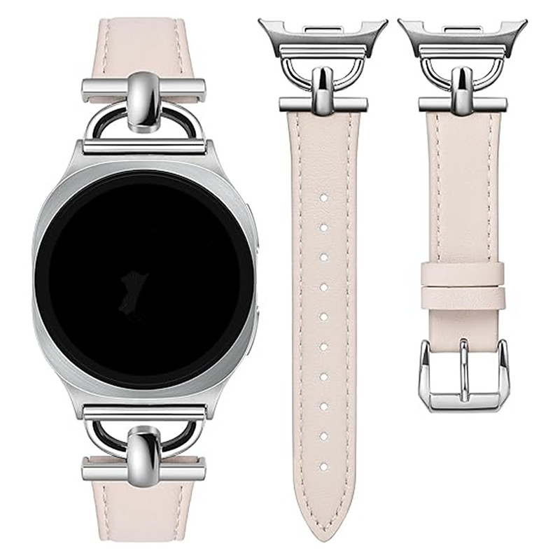 Watch Band for Samsung Galaxy Watch 8 40/44mm Watch 8 Classic 46mm Watch 6 Classic 43/47mm Watch 5 Pro 45mm Watch 4 Classic 42/46mm PU Leather Replacement Strap Adjustable Sport Band Modern Buckle