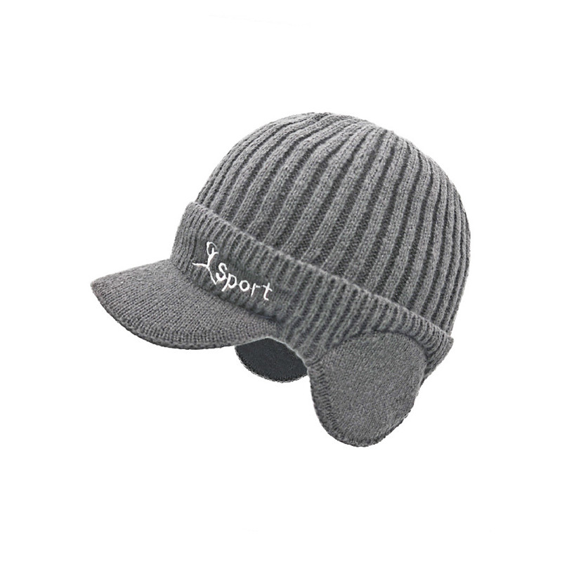 Men's Knit Earflap Hat – Multiple Colors, Polyester Knit Material, Warm and Comfortable for Winter Sports and Outdoor Activities