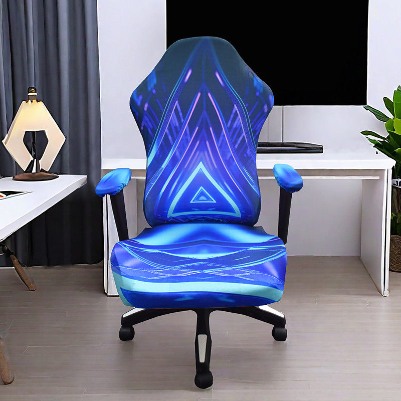 Computer Chair Cover 4 Piece Removable Gaming Chair Seat Covers Easy to Install Desk Chairs Protector Slipcover for Office Reclining Racing Decor