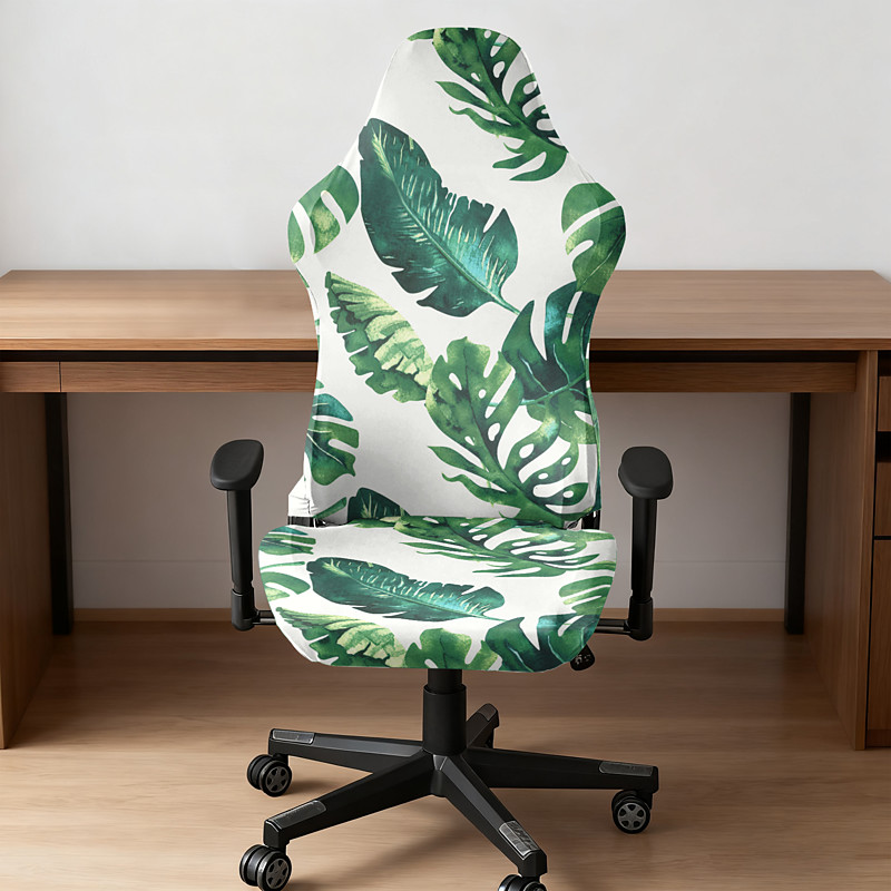 Computer Chair Cover 4 Piece Removable Gaming Chair Seat Covers Easy to Install Desk Chairs Protector Slipcover for Office Reclining Racing Decor