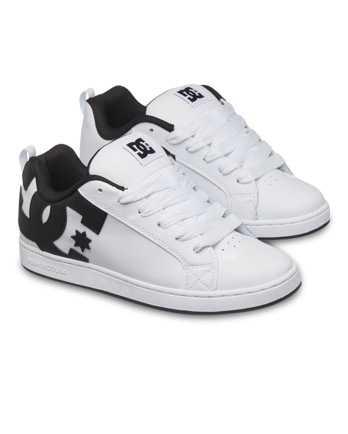 Sneaker DC SHOES "Court Graffik", Damen, Gr. 9,5(41), weiß, schwarz, 55.99% Leder, 43.71% Synthetikmaterial, 0.3% TPU, Schuhe Sneaker