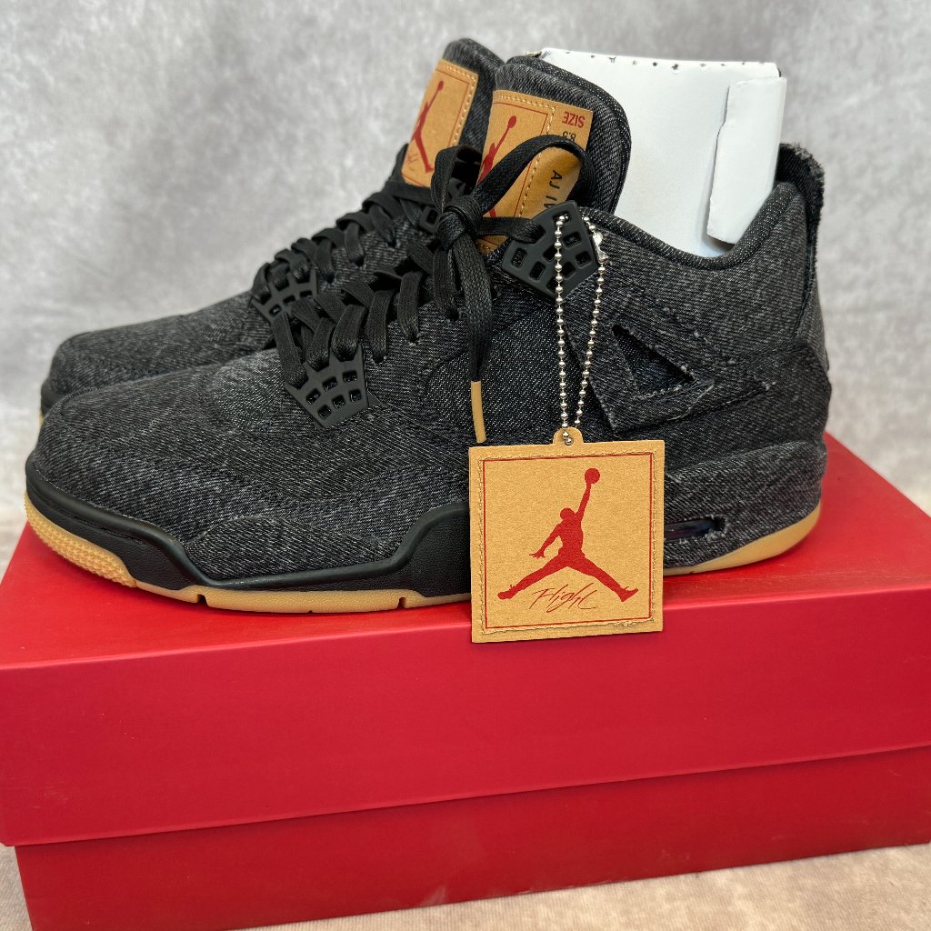 Nike Shoes | Air Jordan 4 Retro Levi’s Nrg Black / Black / Black | Color: Black | Size: 8.5